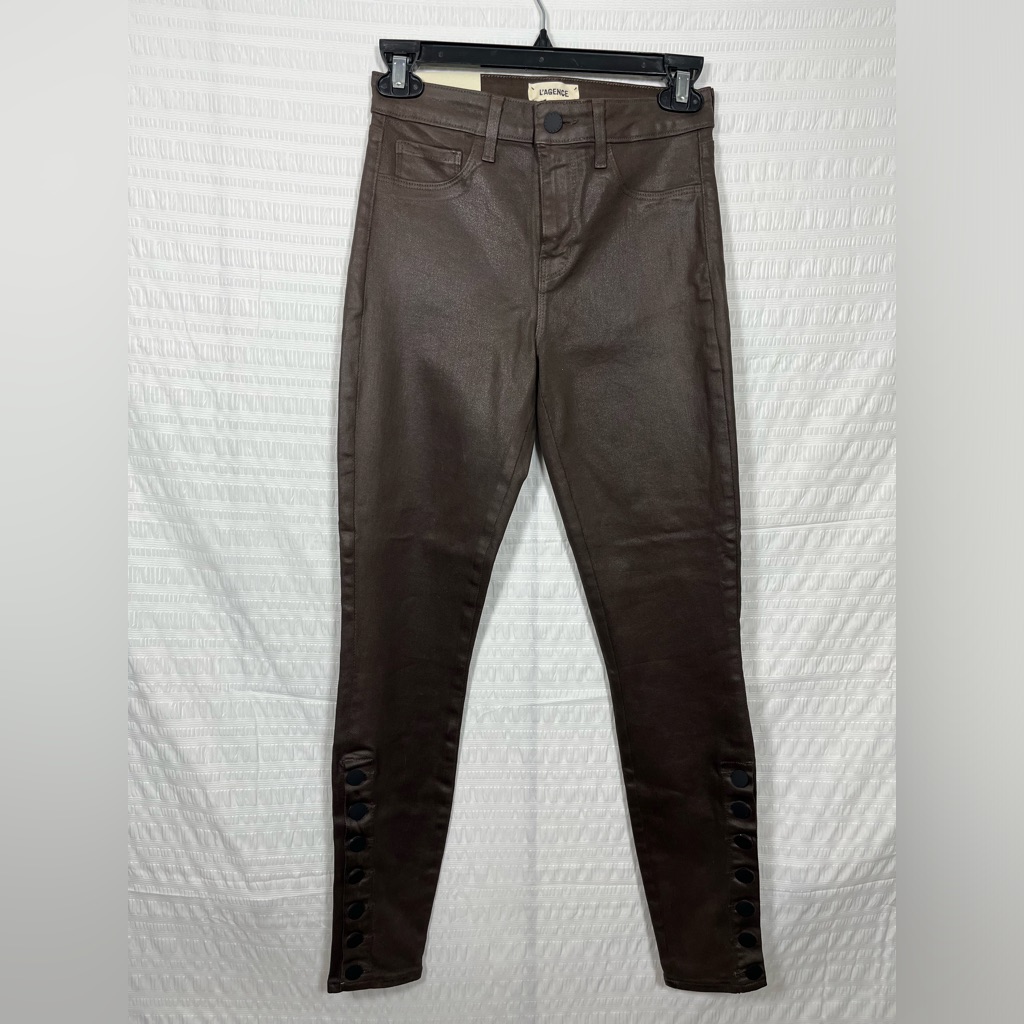 L’agence Piper High Rise Skinny Taille Haute Etroit Brown Pants Size 25
